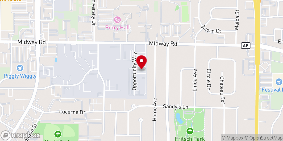 Map showing location of Catholic Charities