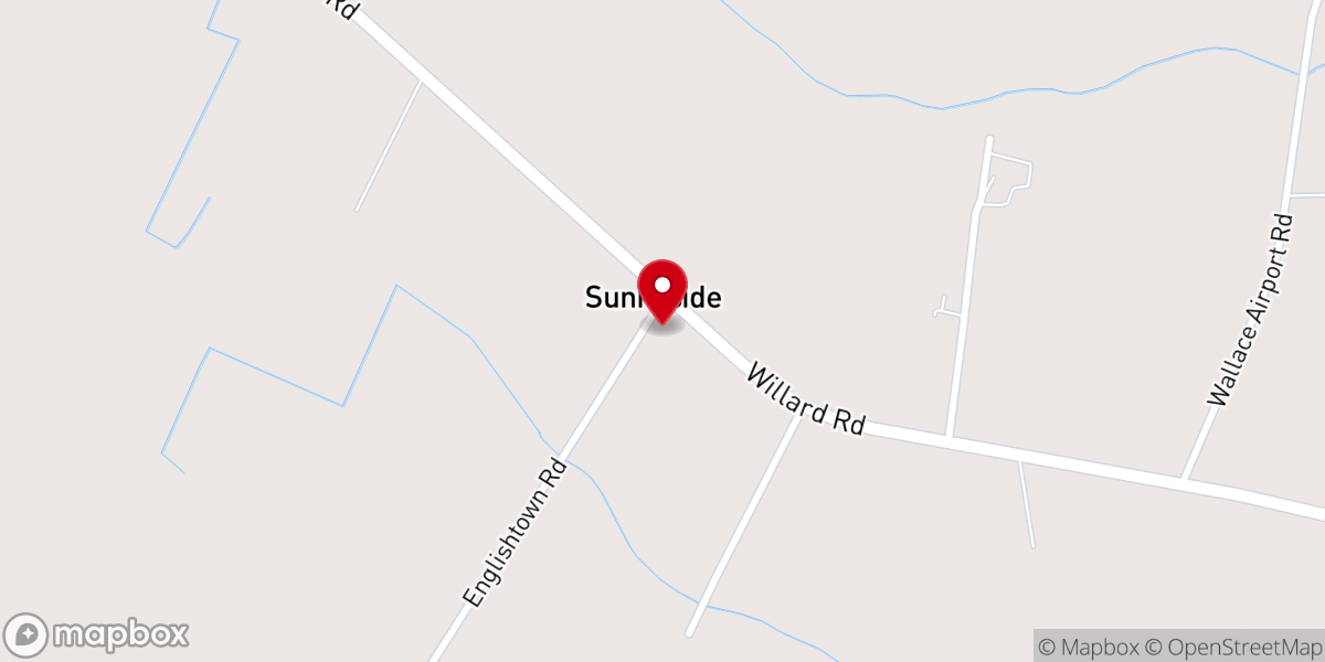 Map showing location of Peniel Church