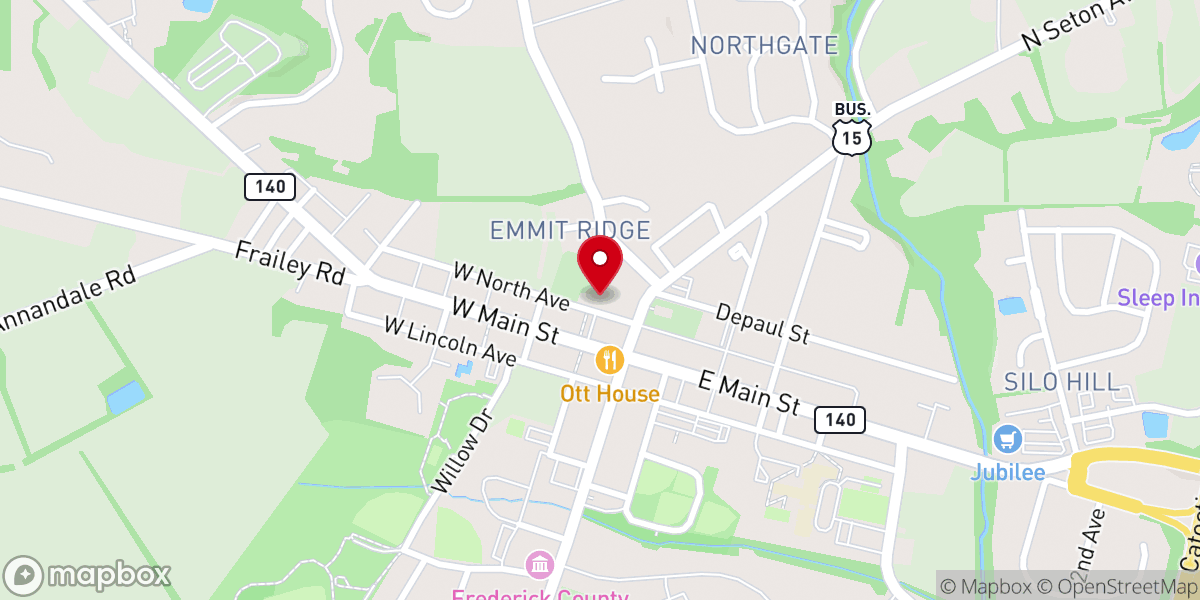 Map showing location of Elias Evangelical Lutheran Church