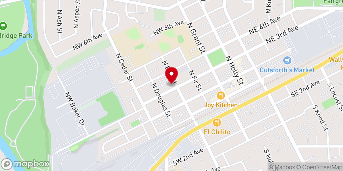 Map showing location of Canby Pioneer Chapel Performing Arts
