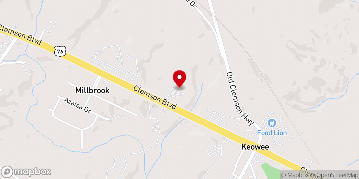 Map showing location of Seneca Church of Christ