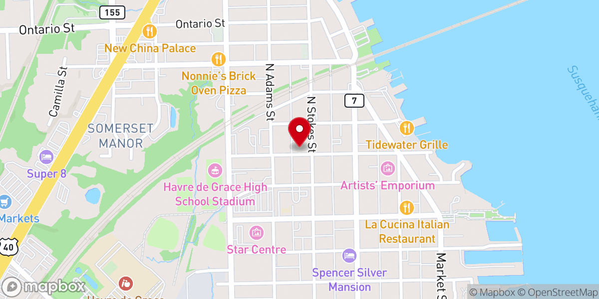 Map showing location of St. James A.M.E. Church