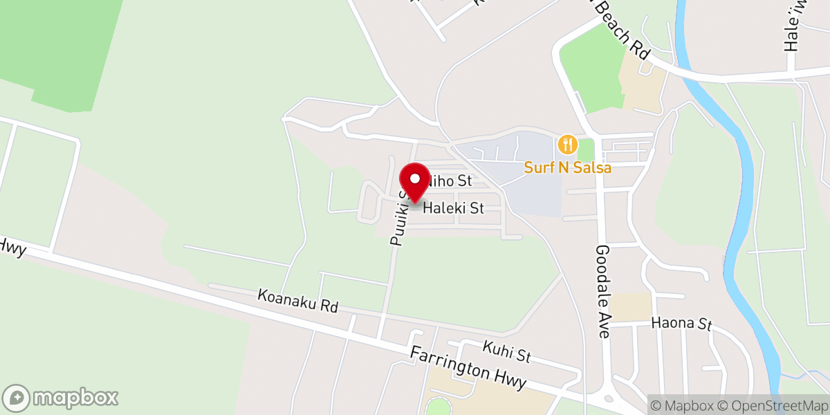 Map showing location of Waialua Pilgrim Church