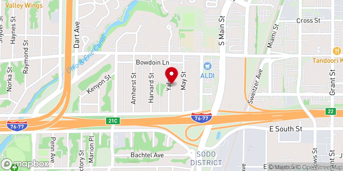Map showing location of Yale Street Church of God