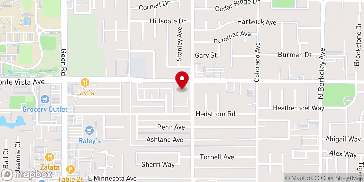 Map showing location of Calvary Baptist Church