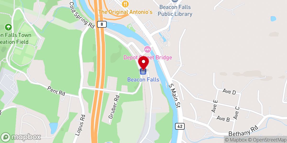 Map showing location of Beacon Falls