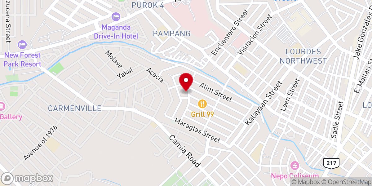 Map showing location of San Pedro Catholic Chapel