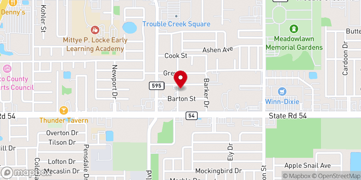 Map showing location of First Baptist Church of Elfers