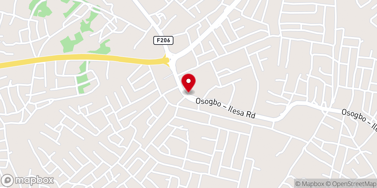 Map showing location of Anglican Church of Redemption Owode Osogbo