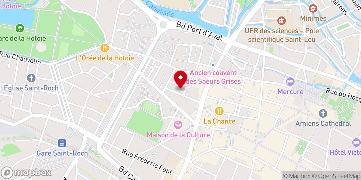 Map showing location of Église catholique Saint-Jacques d'Amiens