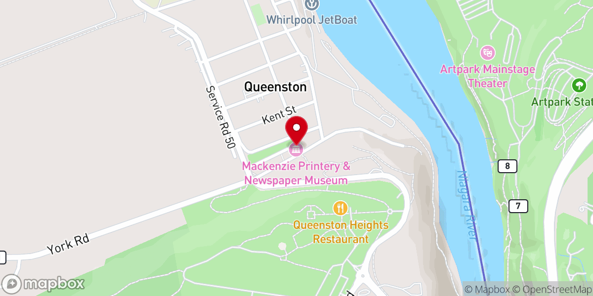 Map showing location of Mackenzie Printery and Newspaper Museum