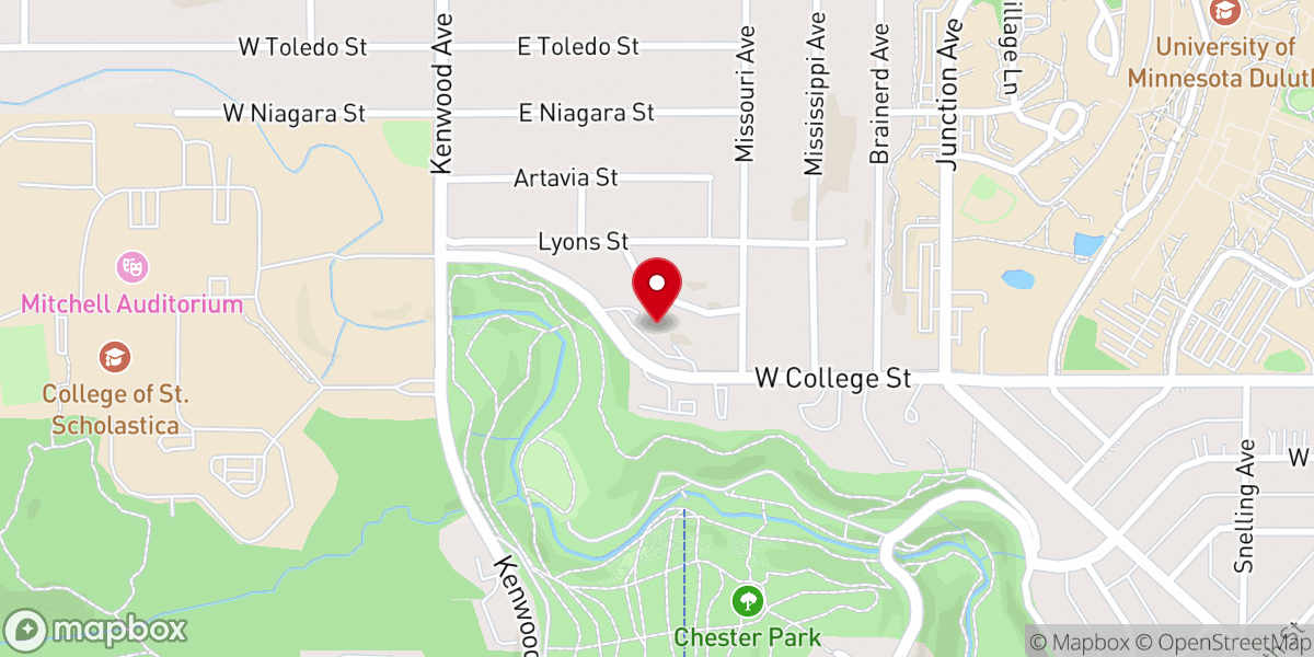 Map showing location of Unitarian Universalist Congregation of Duluth