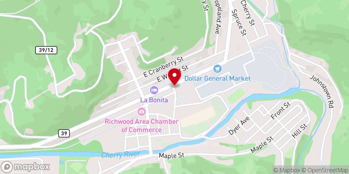 Map showing location of The Richwood Pantry