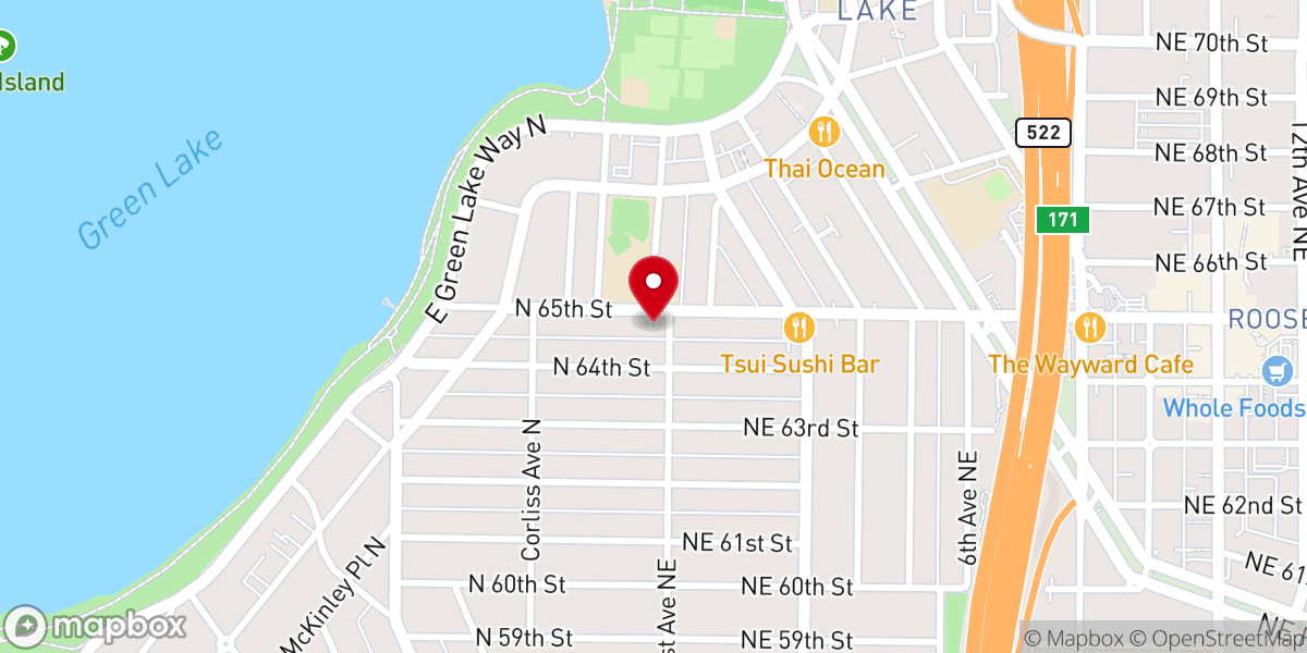 Map showing location of Green Lake United Methodist Church