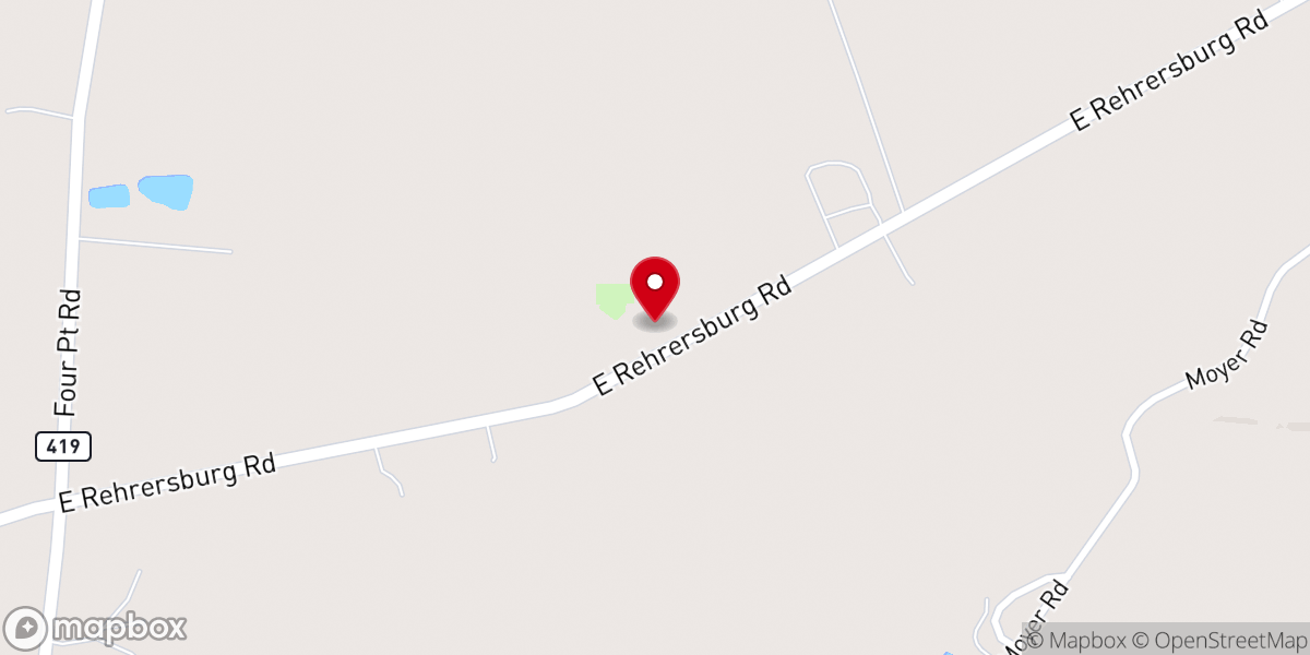 Map showing location of Rehrersburg Mennonite Church