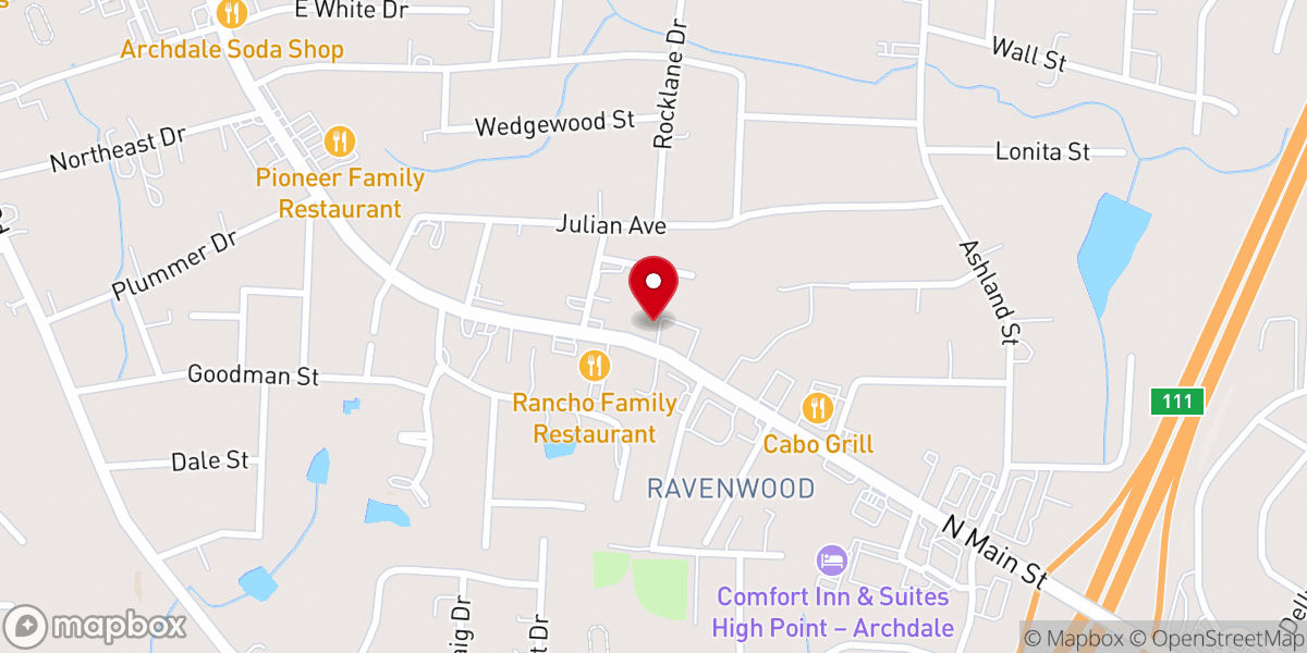 Map showing location of MAIN ST . PLAZA