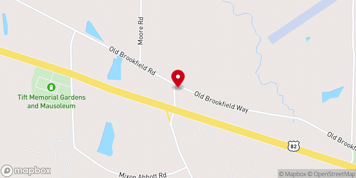 Map showing location of Vanceville Church