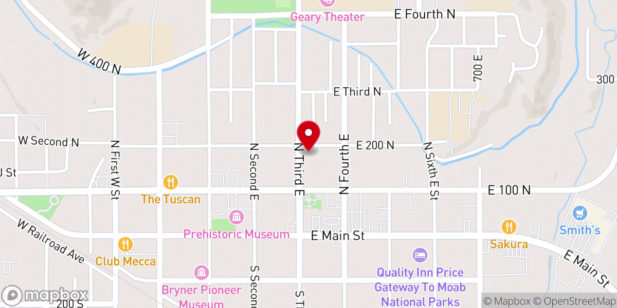 Map showing location of First Baptist Church