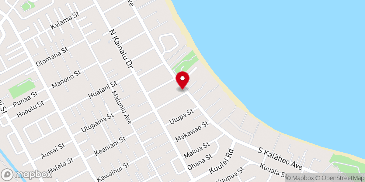 Map showing location of Kailua Missionary Baptist Church