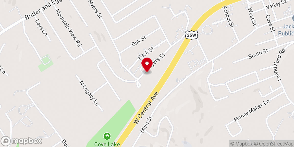 Map showing location of Woodlake Baptist Church