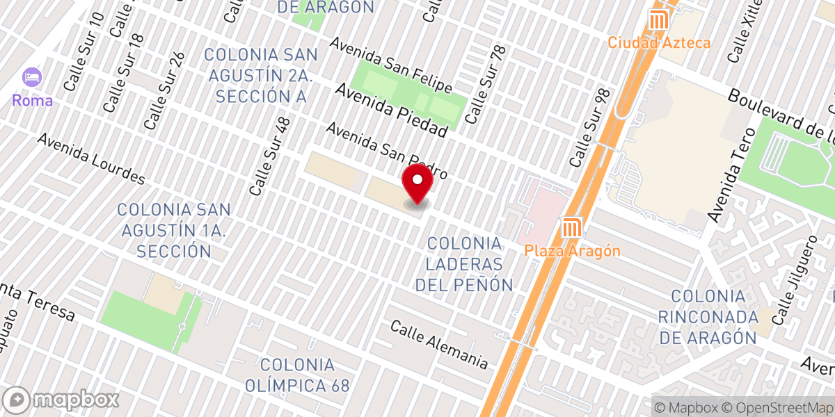Map showing location of Parroquia de San Martín de Porres Diócesis de Ecatepec AR