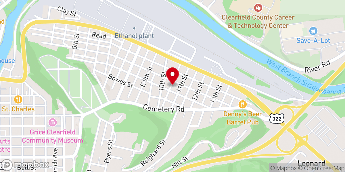 Map showing location of Emmanuel United Methodist Church