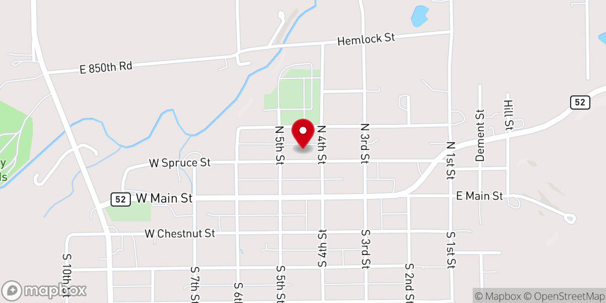 Map showing location of Mound City Christian Church