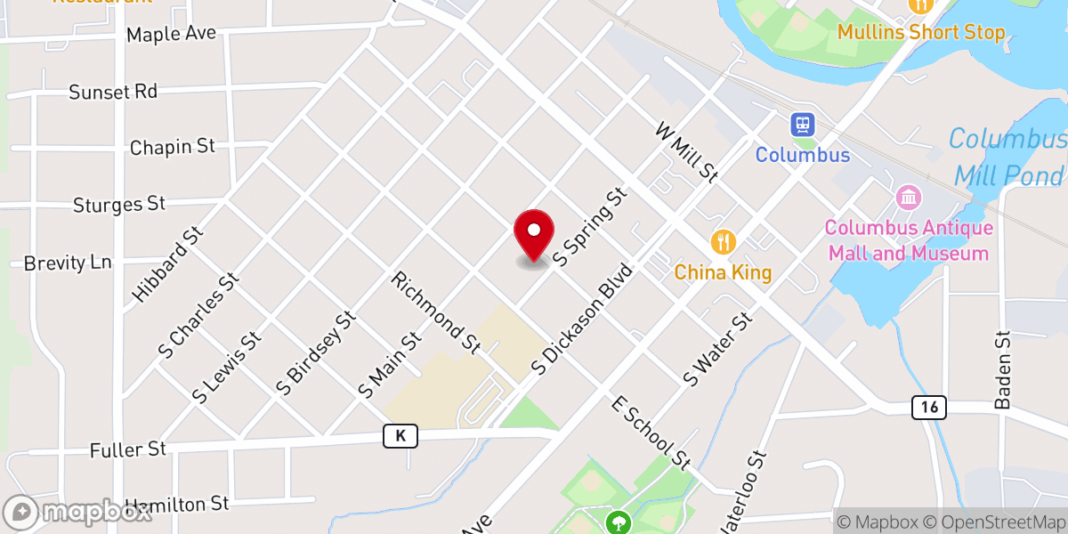 Map showing location of Olivet Congregational United Church of Christ