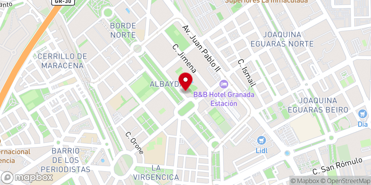 Map showing location of Parroquia Nuestra Señora del Pilar