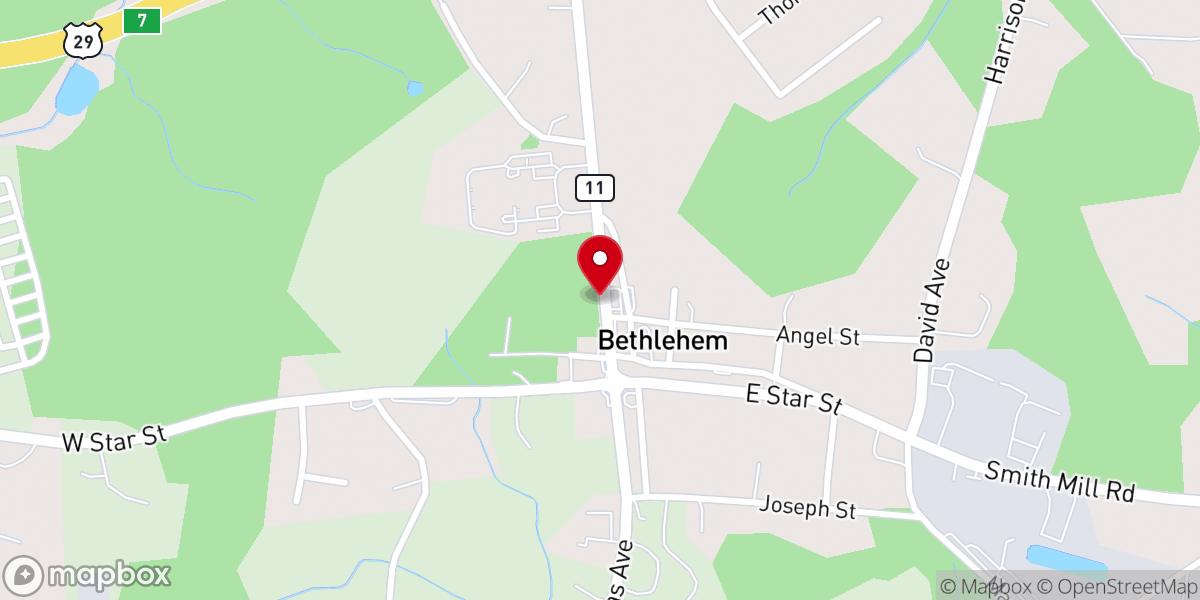 Map showing location of Bethlehem African Methodist Episcopal Zion Church