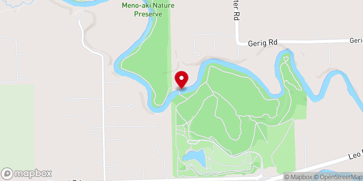 Map showing location of Rocks on cedar creek