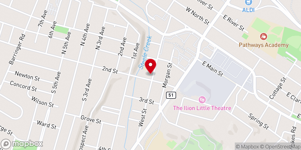Map showing location of Knights of Columbus