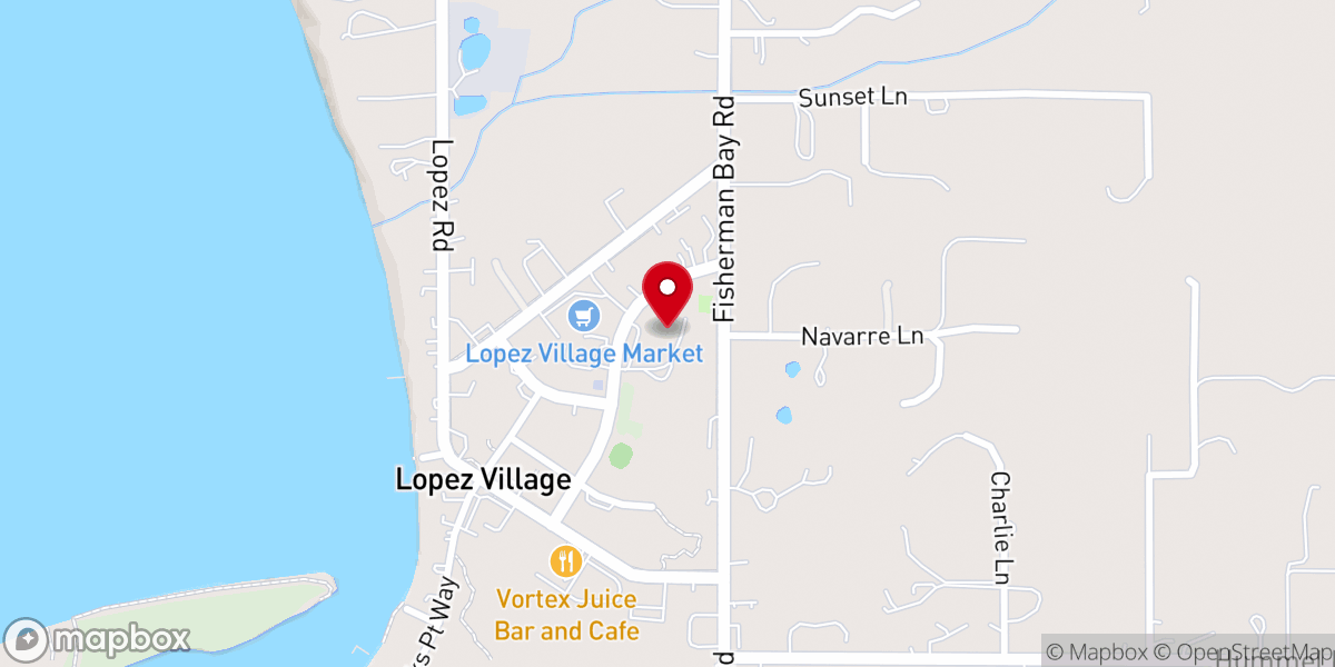 Map showing location of Lopez Community Center
