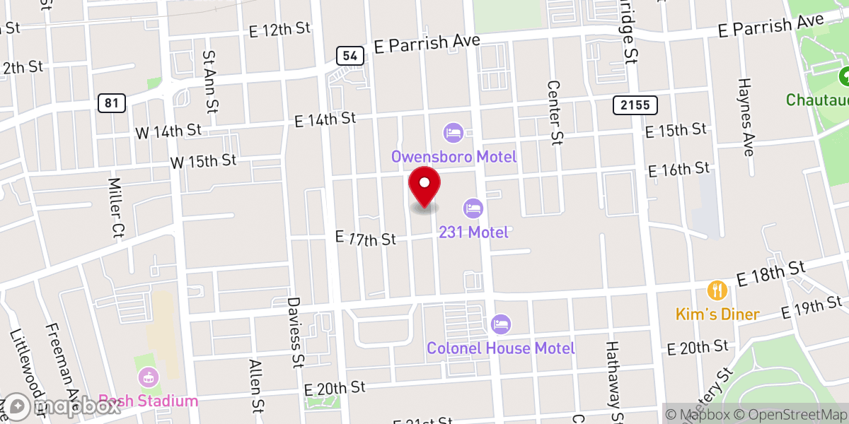 Map showing location of Sweeney Street Baptist Church