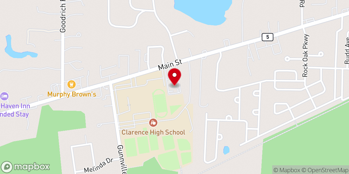 Map showing location of Clarence Presbyterian Church
