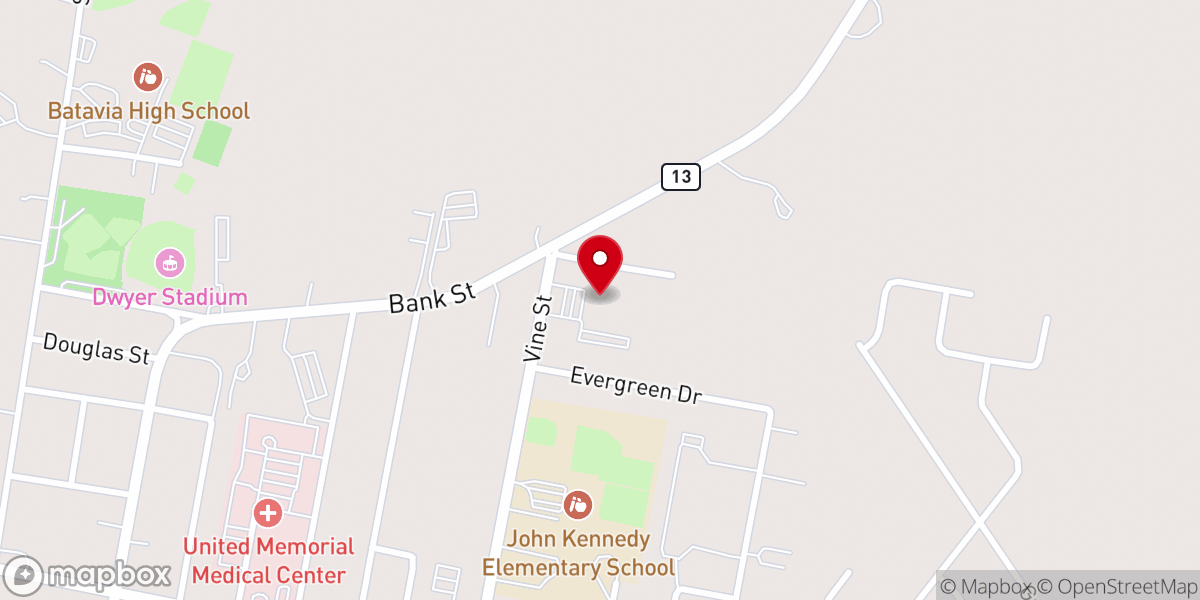 Map showing location of Grace Baptist Church