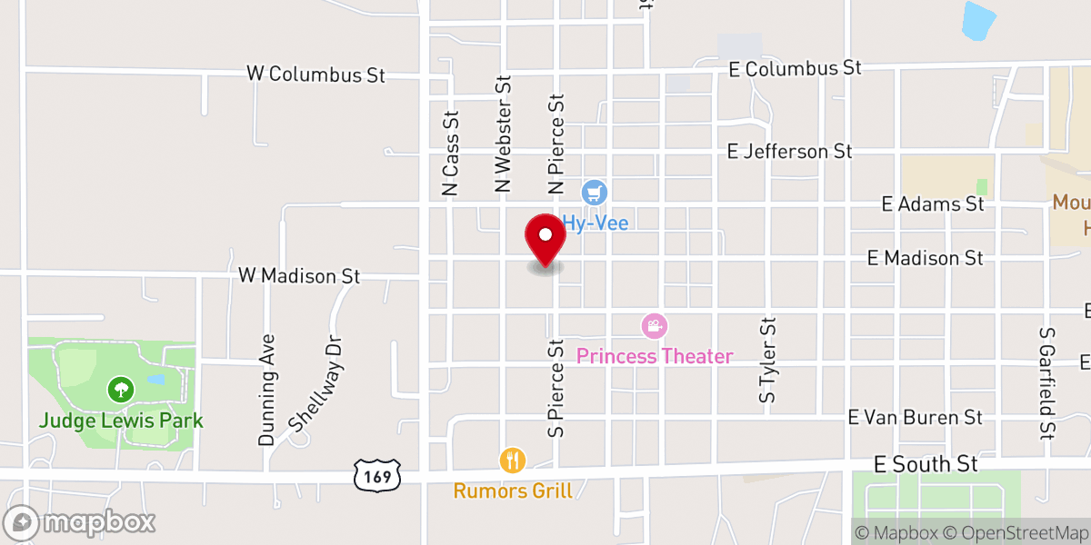 Map showing location of United Methodist Church