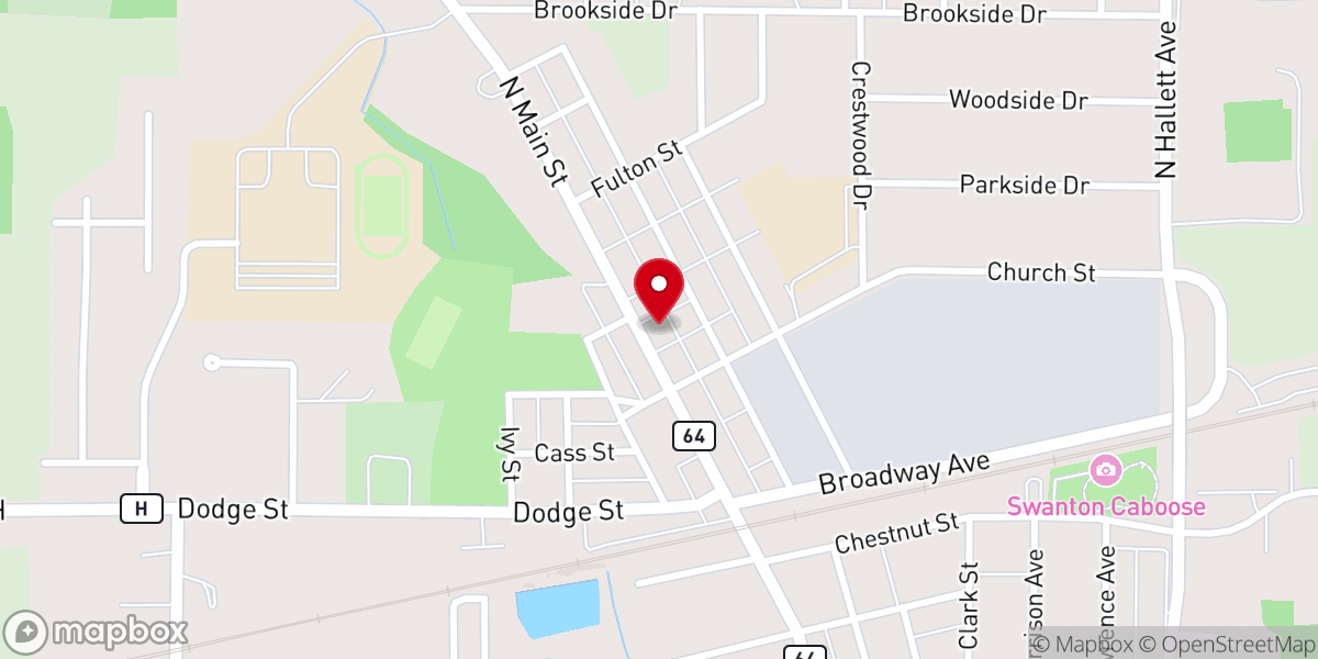 Map showing location of Trinity United Methodist Church