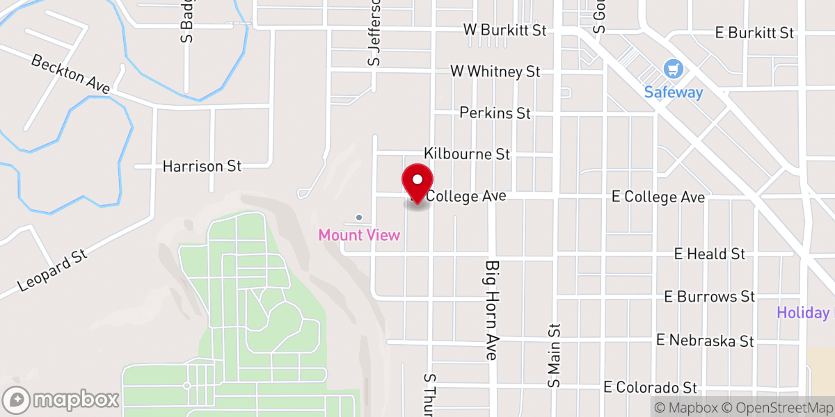 Map showing location of Calvary Chapel Sheridan