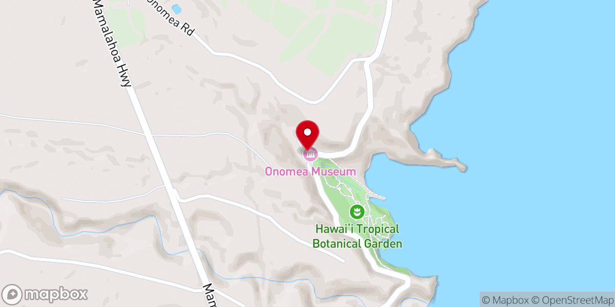 Map showing location of Hawai‘i Tropical Botanical Garden