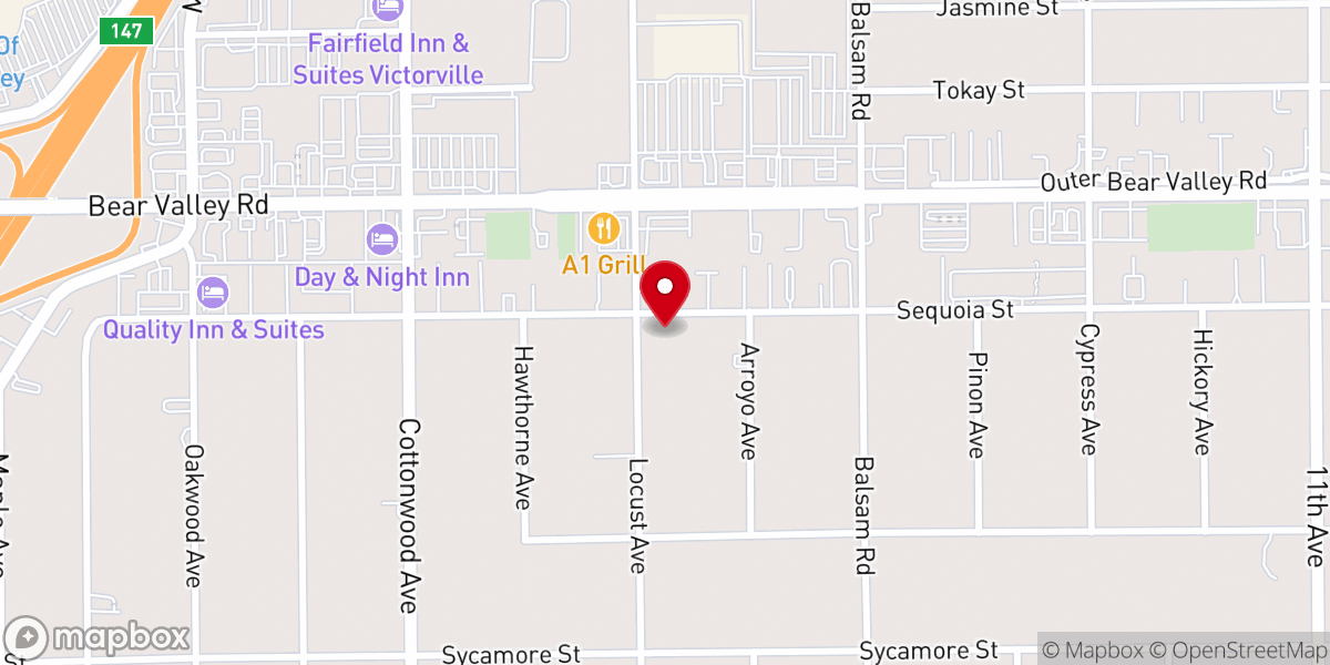 Map showing location of Mountain View Baptist Church