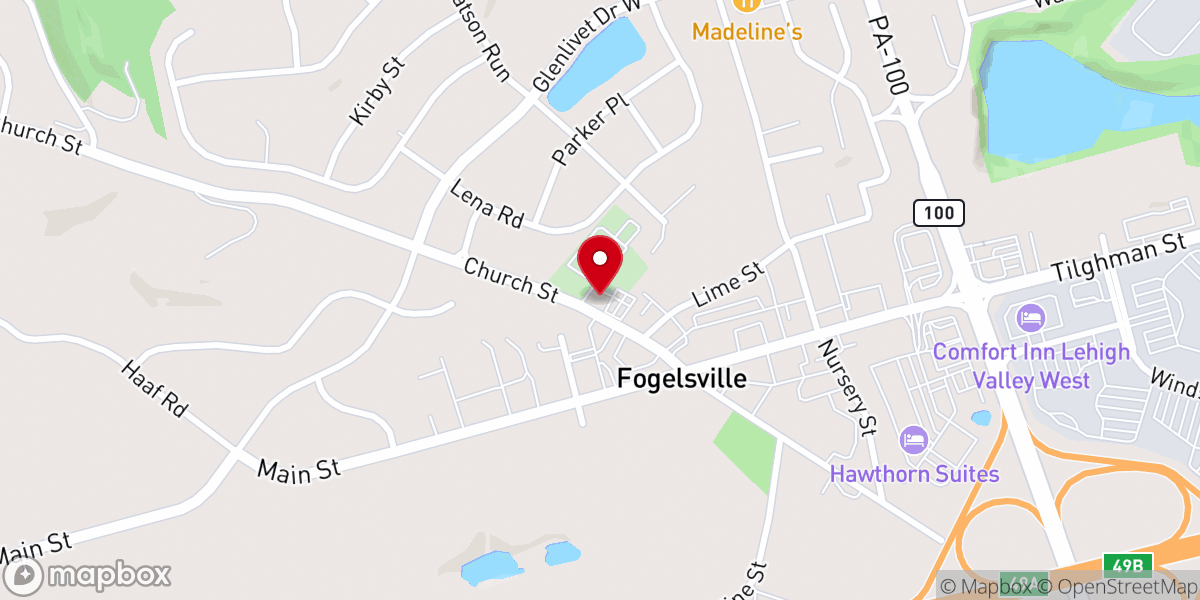 Map showing location of St John's UCC Fogelsville