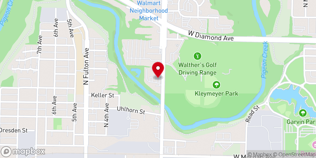 Map showing location of Bethany Apostolic Church