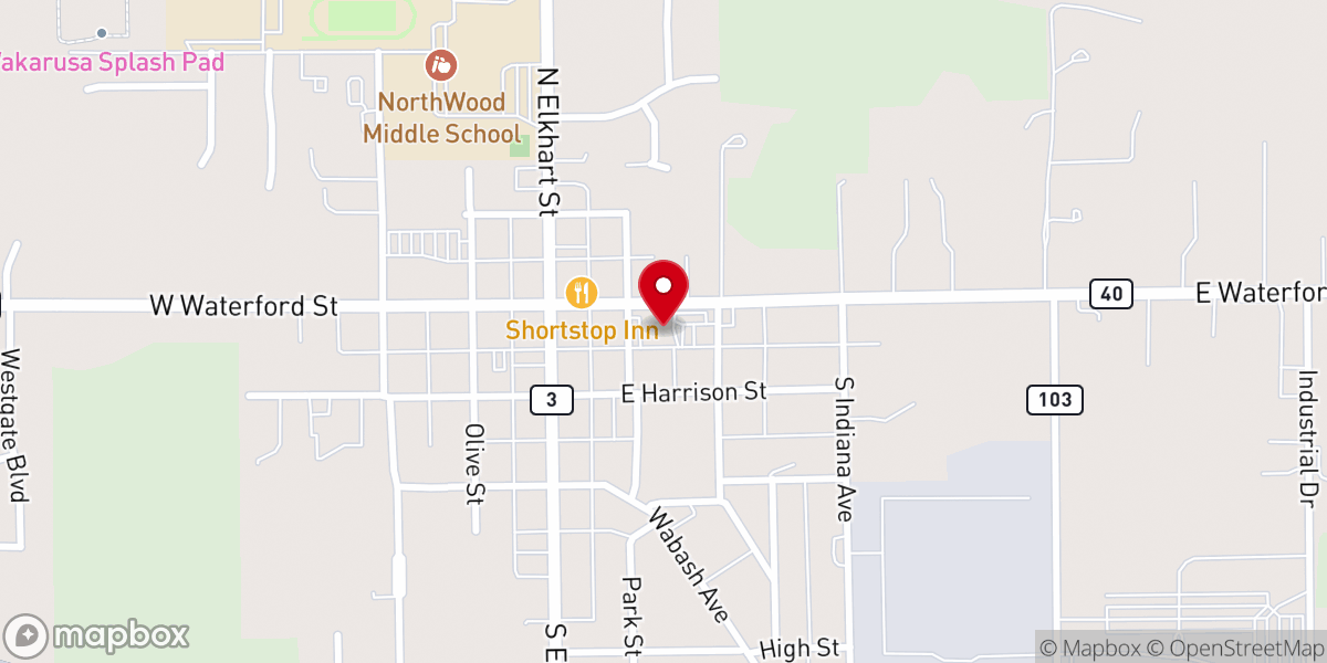Map showing location of Bible Baptist Church