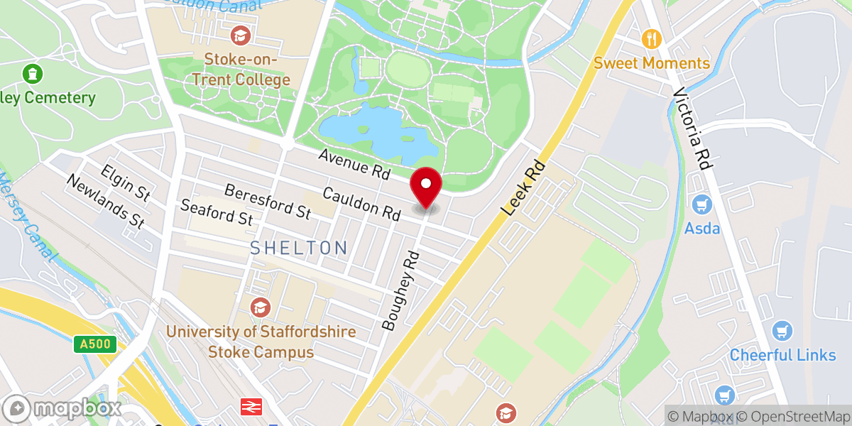 Map showing location of Park Church