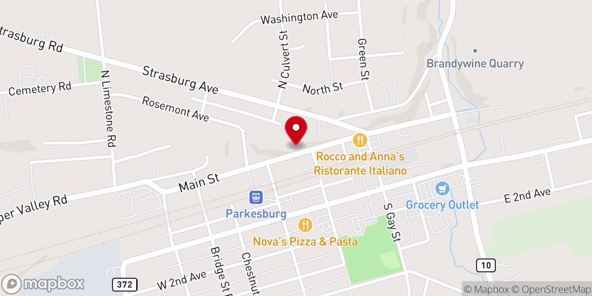 Map showing location of Parkesburg United Methodist Church