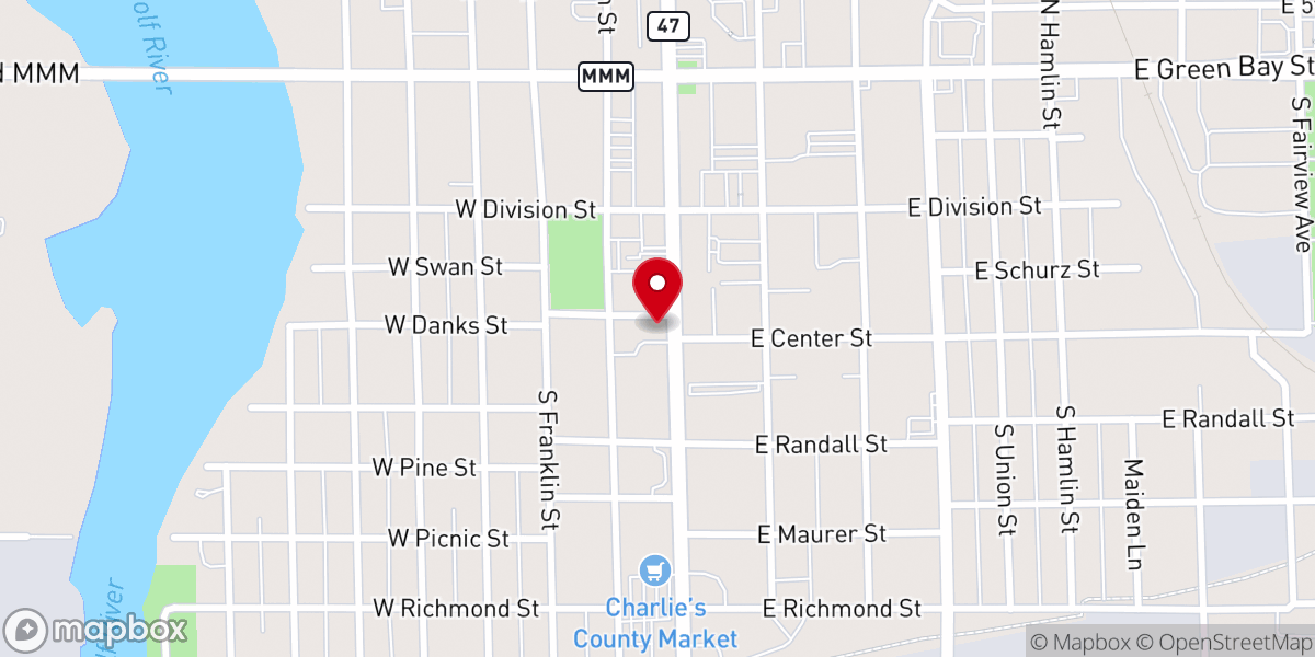 Map showing location of Fellowship Church of Shawano