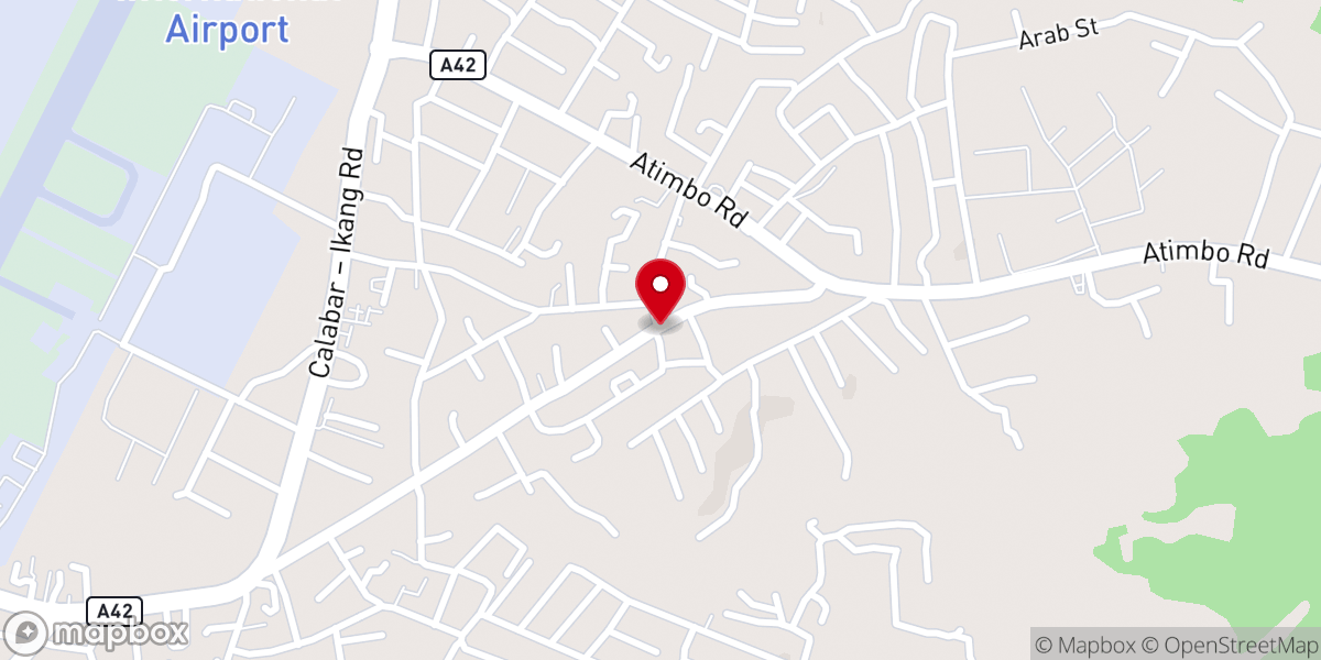Map showing location of Living Faith Church, Atimbo opp. Margaret Ekpo International Airport