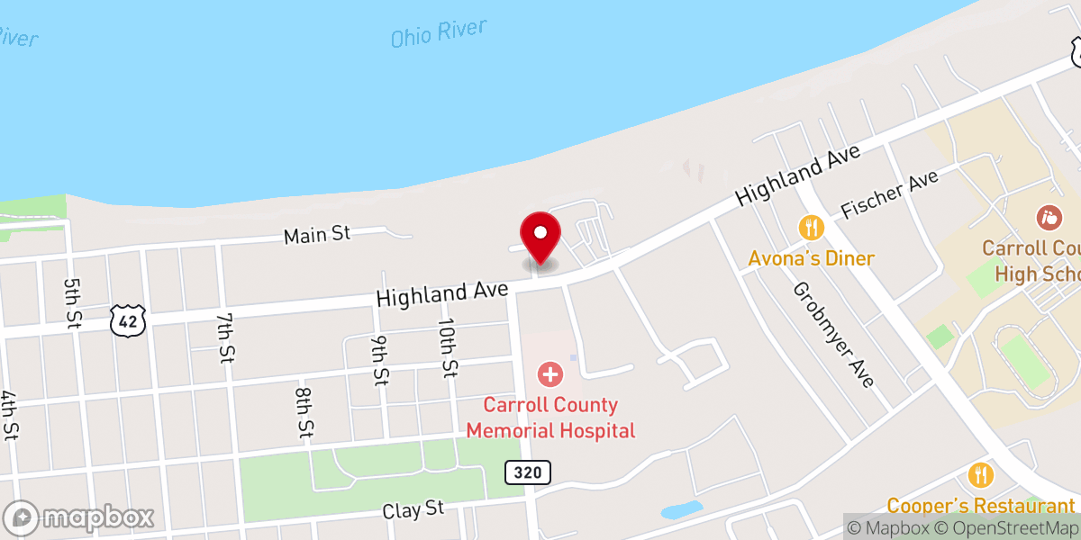 Map showing location of Grace Fellowship Church of Carrollton