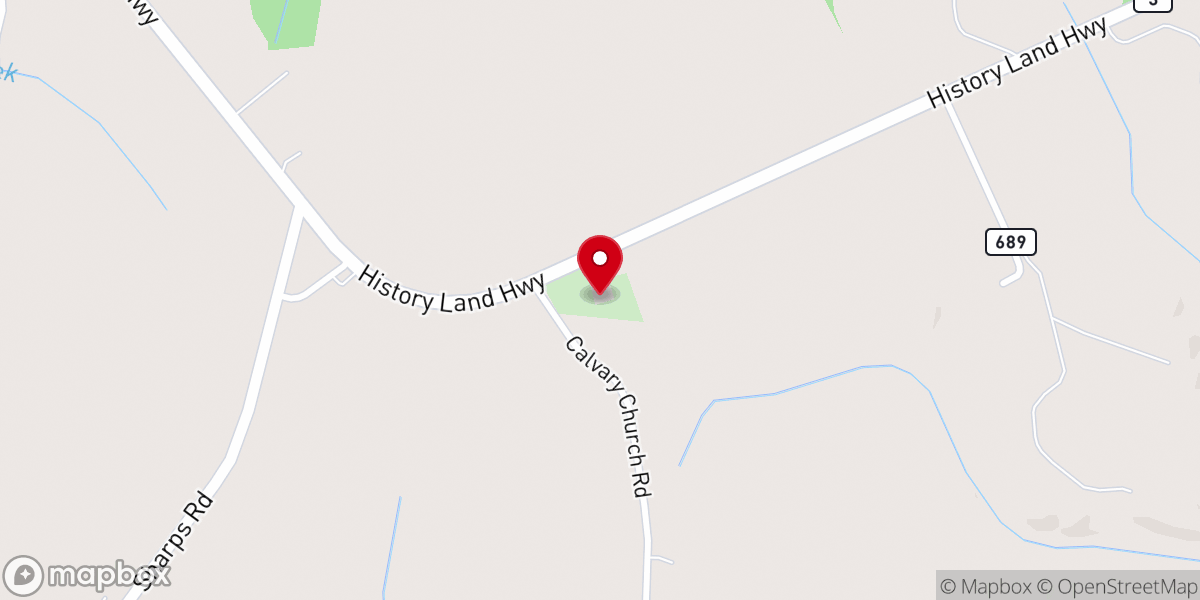 Map showing location of Calvary United Methodist Church